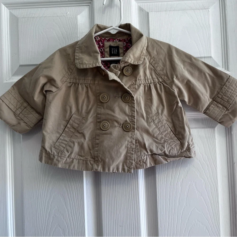GAP Kids Beige Double-Breasted Pea Coat